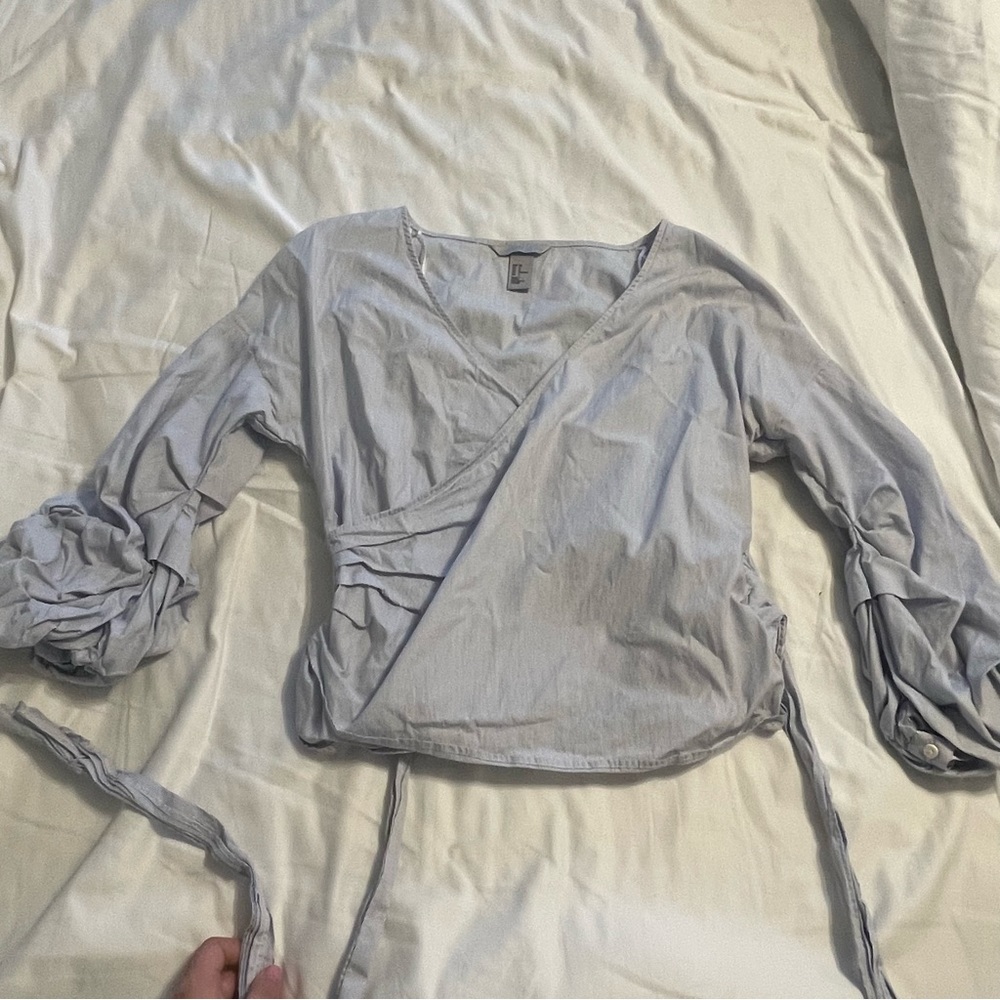 H&M blue dress shirt/ blouse size 2